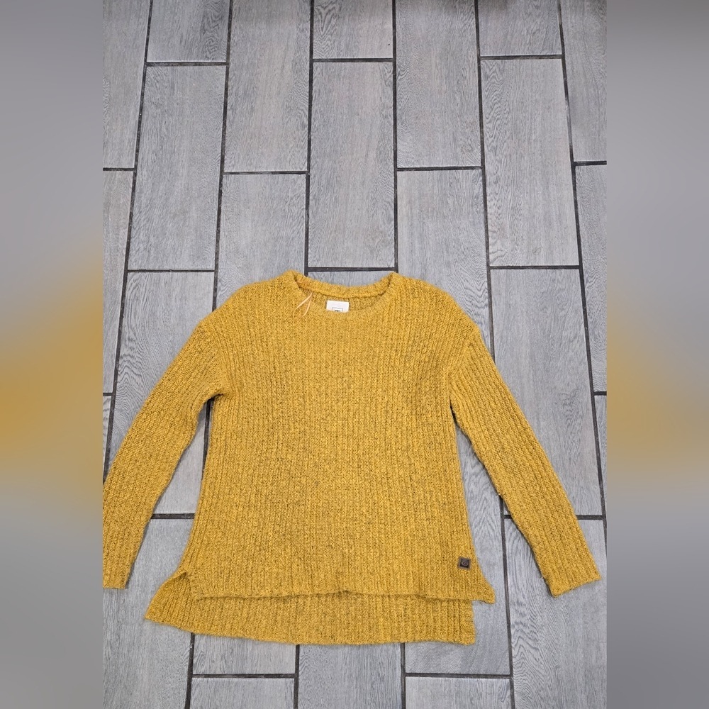 Ripcurl Mustard Yellow Textured Knit Sweater Long Sleeve Casual Women's Medium